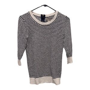 Banana Republic Striped Crew Neck 3/4 Sleeve Knit Sweater Womens Small